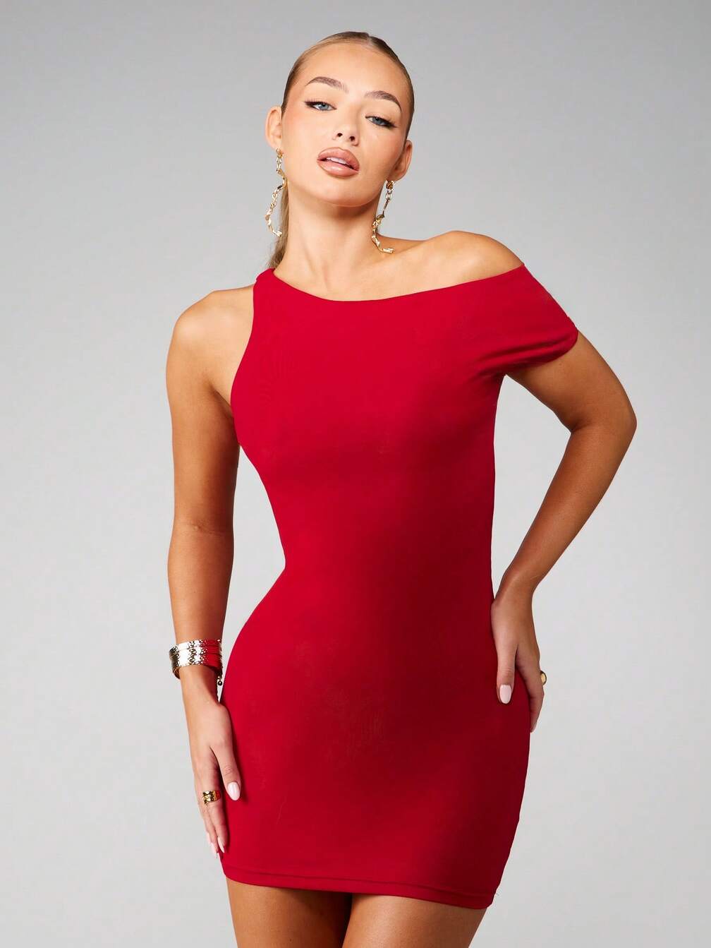 red off the shoulder dress missguided MISSGUIDED Women's Red Halter Neck Maxi Dress With Ruffle Detail Long Formal Evening Bodycon Gown Party Wedding Guest Cocktail,XS