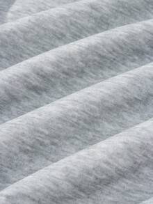 Attitoon 复古美式校园风格休闲超大中性女式宽松半拉链高领羊毛连帽衫，适合秋冬季 - 灰色 - 查看 9