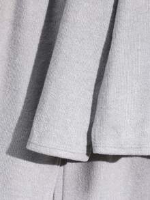 Genkimix Kids 少女休闲舒适外向Polo领撞色罗纹灰白上衣搭配撞色腰带休闲裤T恤套装 - 灰色 - 查看 8