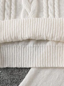 Tween Girl Cable Pattern Long Sleeve Sweater And Knit Pants Casual Set, Autumn/Winter