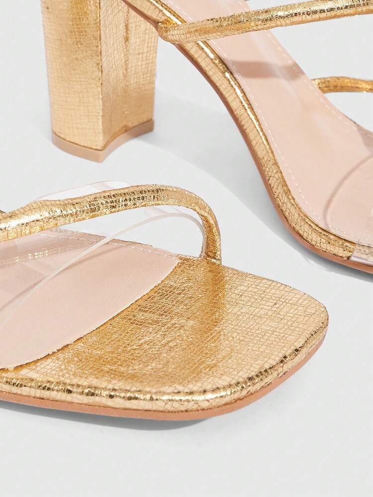 CUCCOO SZL New Style Strap Transparent Criss-Cross High Heels For Women