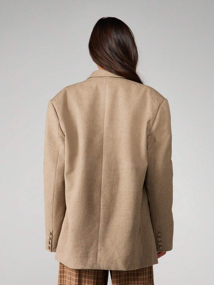 MISSGUIDED Oversized Wool Boxy Blazer Structured Lapel Jacket Fall Winter Business Professional Outerwear