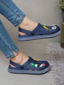 Women Flat Sandals - Navy Blue - View 2