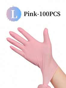 50/100PCS Pink Disposable Nitrile Gloves Powder Free Latex Free Kitchen Hair Dye Beauty Salon Waterproof Anti Static