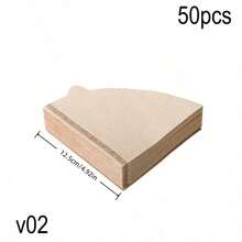 50/100/200pcs V-Shaped Coffee Filter Paper, Disposable Coffee Tea Filters For Pour Over And Drip Coffee Maker, High Quality Natural Wood Pulp, No Additives, Suitable For V01/V02 Filters, Perfect For Drip Coffee, Home And Travel Use - Multicolor - View 16