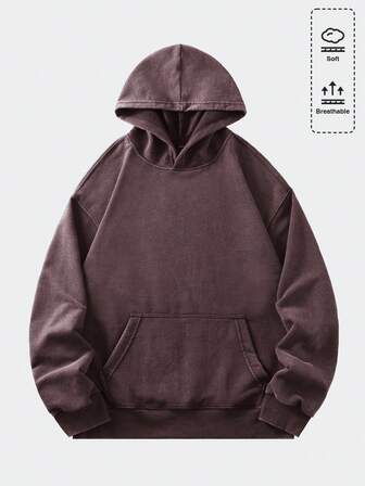 Street Life sweat-shirt à capuche ample et vintage pour hommes (col, ourlet et coutures d'épaule renforcés pour prévenir la déformation)