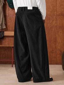 SWAVVY Quần nhung kẻ thời trang thường ngày cho nam, Thu/Đông - màu đen - Xem 2