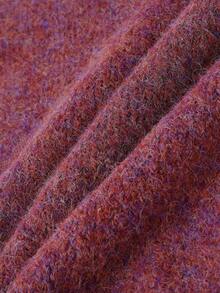 GlowEve 女士休闲日常圆领宽松针织毛衣背心，秋冬 - 中紫紅色 - 查看 6