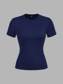 SHEIN EZwear 3pcs Women Casual Crew Neck Bodycon Long Sleeve T-Shirt Set - Multicolor - View 6