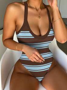 Rovax Women's Ribbed Ribbed Casual Bodysuit - Multicolor - View 4