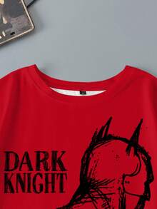 BATMAN X SHEIN Men's Casual Letter & Figure Graphic Round Neck Short Sleeve T-Shirt, Summer - White - View 6