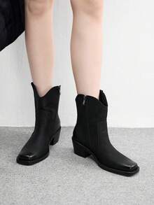CUCCOO BIZCHIC Women's Fashionable Black Mid-Calf Boots - Black - View 5
