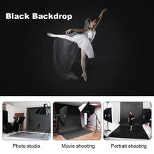 10x10ft High Density Polyester Photo Backdrop, Solid Black Photography Cloth, Wrinkle Resistant, Washable, Seamless Backdrop Suitable For Portrait Shooting, Video Studio, Party - Background Only - Black - View 3