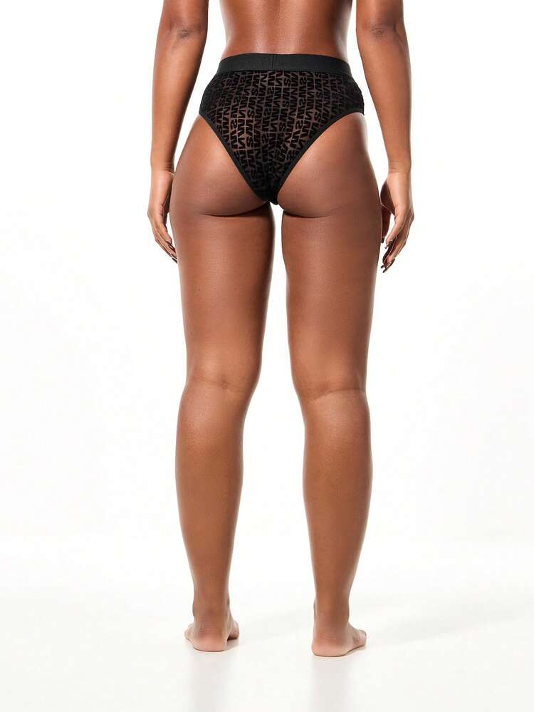 SUMWON WOMEN Flock Mesh High Waisted Briefs