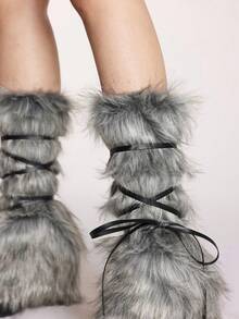 ROMWE Grunge Punk 1 par leopardmönstrade snygga och varma benvärmare för kvinnor - Multifärgad - Visa 4