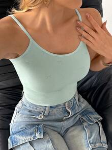 SHEIN 2 piezas Camisetas sin relleno cómodas y sin costuras para mujer (ajuste regular) - Multicolor - Ver 3