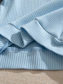 Souflis Souflis 幼儿男童法国复古浅蓝色圆领长袖T恤和罗纹休闲裤套装，适合上学、外出和各种场合 - 藍色 - 查看 5