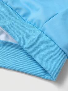 ROMWE MEN Street Life Áo hoodie họa tiết cánh và chân dung thường ngày cho nam, mùa thu - Màu xanh lam - Xem 4