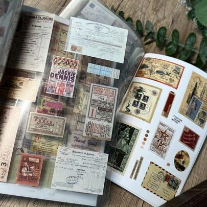 20 Folhas/Pacote Adesivos Retrô de PVC Washi, Etiquetas da Série de Faturamento Retrô Estilo Ins, Decorações DIY para Jornalismo e Scrapbooking, Materiais Escolares, Volta às Aulas