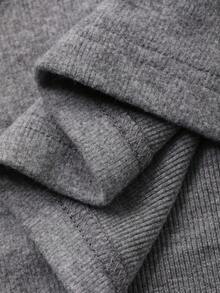 Dazy Kids Camiseta de punto de cuello alto de unicolor de manga larga, casual y versátil para adolescentes