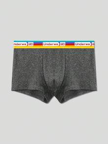 SHEIN 5pcs/Set Men's Letter Elastic Waistband Breathable Comfortable Boxer Briefs - Multicolor - View 8