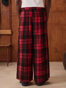 SWAVVY 男士休闲格子印花宽松长裤，圣诞节