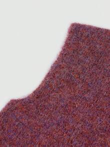 GlowEve 女士休闲日常圆领宽松针织毛衣背心，秋冬 - 中紫紅色 - 查看 4