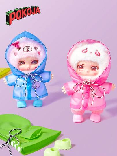 拉布布衣服 17cm 怪兽吊坠娃娃服装配饰 彩色夏季雨衣 V1 V2 V3 可用