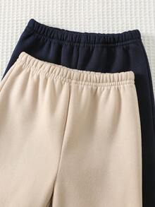 Cozy Pixies 4件套男婴卡通幽灵图案针织柔软圆领长袖卫衣和松紧腰束脚裤套装 - 棕色 - 查看 7