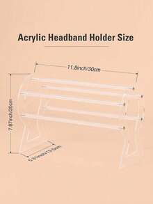 1个发饰收纳架 亚克力发箍展示架 爪夹收纳架 透明发夹展示架 适用于珠宝发夹手镯梳妆台家居装饰 - 無色 - 查看 9