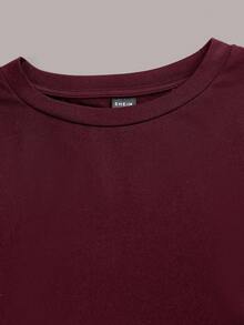 SHEIN EZwear 3 件套休闲简约圆领长袖短款修身女式 T 恤，秋冬 - 彩色 - 查看 3