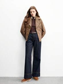 CUCCOO BIZCHIC 女士时尚棕色绒面革舒适休闲乐福鞋，平底一脚蹬鞋，适合户外、通勤、工作和日常穿着 - 駝色 - 查看 10