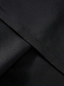 Manfinity Homme 男士立领撞色滚边单排扣黑色厨师衬衫 男士立领长袖厨师服 男士厨师制服外套 长袖男士厨师长袍 长袖厨师制服 - 黑色 - 查看 4