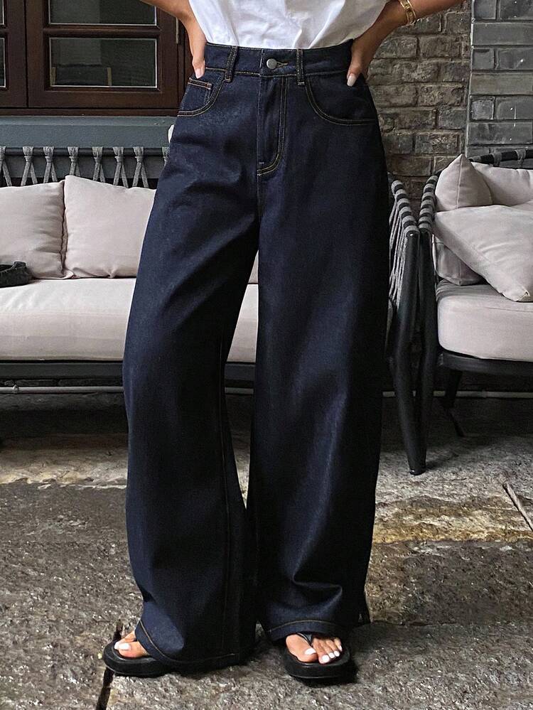 Women's Loose Korean Style Casual Versatile Bootcut Jeans