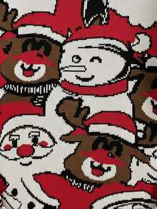 Manfinity VCAY Pull de Noël pour hommes avec motif Père Noël et bonhomme de neige, hiver, glamour du Nouvel An - Multicolore - Voir 2