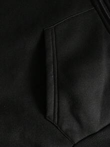 PAVTROS Men's Autumn Knight Print Zip-Up Thermal Lined Hooded Sweatshirt With Pockets, Casual Hoodie Men Street Wear Zip Up Black Graphic Hoodies, Long Sleeve Top - Black - View 5