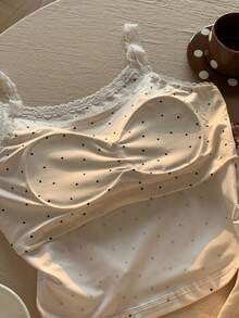 Comfortcana 2件套女士熊印花吊带背心上衣和裤子套装 - 杏色 - 查看 7