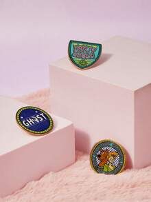 SCOOBY-DOO X SHEIN Trâm cài áo, ghim cài ve áo và vòng cài khăn dành cho nữ. - Vàng - Xem 2