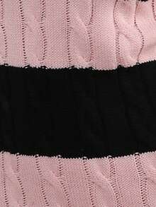 Elenzga Women's Colorblock Striped Short Sleeve Knit Dress - Pink - View 7