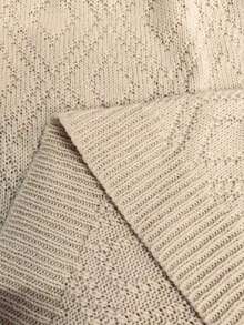 SHEIN LUNE 女士休闲日常通勤简约百搭纯色落肩宽松菱形针织毛衣裙，秋冬