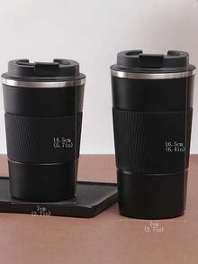 Zazumi 双层不锈钢防烫咖啡杯，保温杯，饮水杯，办公杯，学生杯 - 黑色 - 查看 1