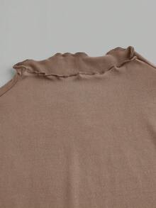 SHEIN EZwear 3件套黑色、卡其色、白色休闲简约修身长袖T恤，秋冬 - 彩色 - 查看 9