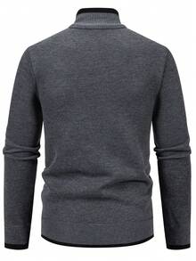 RivetRise 男士秋冬保暖针织长袖开衫 - 灰色 - 查看 2