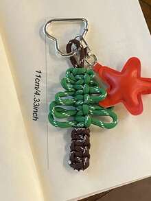 Joivida Original Handmade Knitted Christmas Tree Keychains & Creative Handcrafted Christmas Tree Woven Bag Charms,Christmas, Valentine's Day