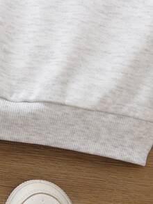 Boys' Minimalist Print Crew Neck Long Sleeve Sweatshirt - Light Grey - View 7