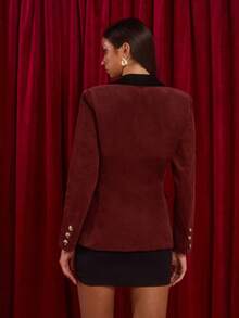 Glamine Women's Elegant Party/Date Versatile Autumn Blazer Jacket, Christmas - Burgundy - View 2