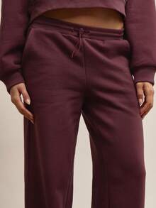 MUSERA 可调节腰带直筒运动裤，仅裤子，优雅秋冬圣诞可爱派对新年款 - 紫紅色 - 查看 5