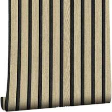 1卷，自粘复古木纹条纹壁纸，防潮、防水、易清洁PVC壁纸，易撕自粘，不留残胶，适用于厨房、卧室、客厅、浴室装饰，浴室墙纸，墙贴，墙面装饰。