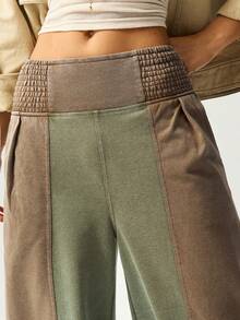 Bohemela 女式休闲针织拼接宽松阔腿裤 - 彩色 - 查看 3