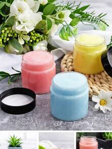 10 lọ nhựa trong suốt có nắp | Hộp tròn kiểu Mason có thể tái sử dụng đựng trái cây khô, mật ong, các loại hạt và đồ dùng nhà bếp - Trong sáng - Xem 7